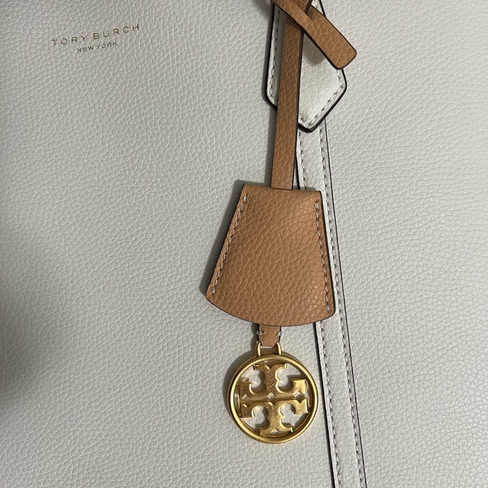 Tory Burch White and Tan Leather Tote - Picture 9 of 9